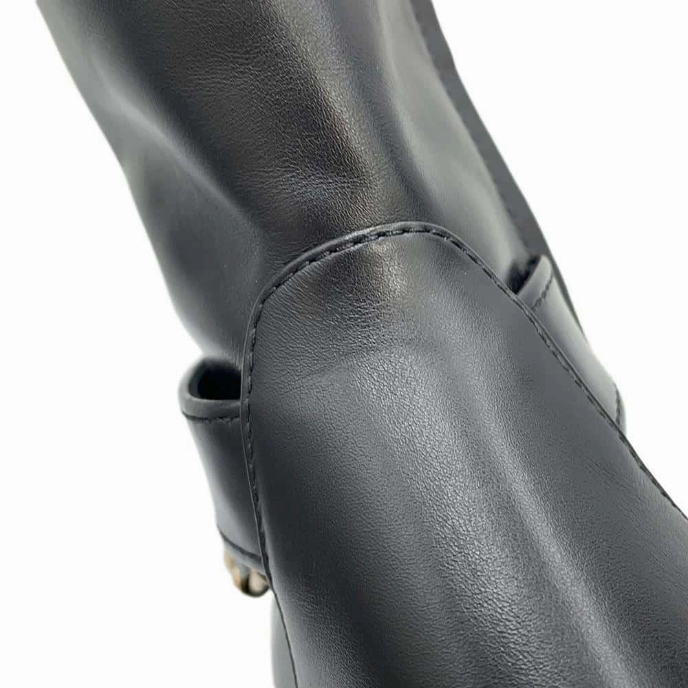 High   Performance Leopard Tone CHANEL chain long boots BlackG39171 Leather