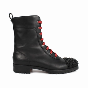 Stud Look Croc Look Christian Louboutin Combat Boots - Women's 39.5