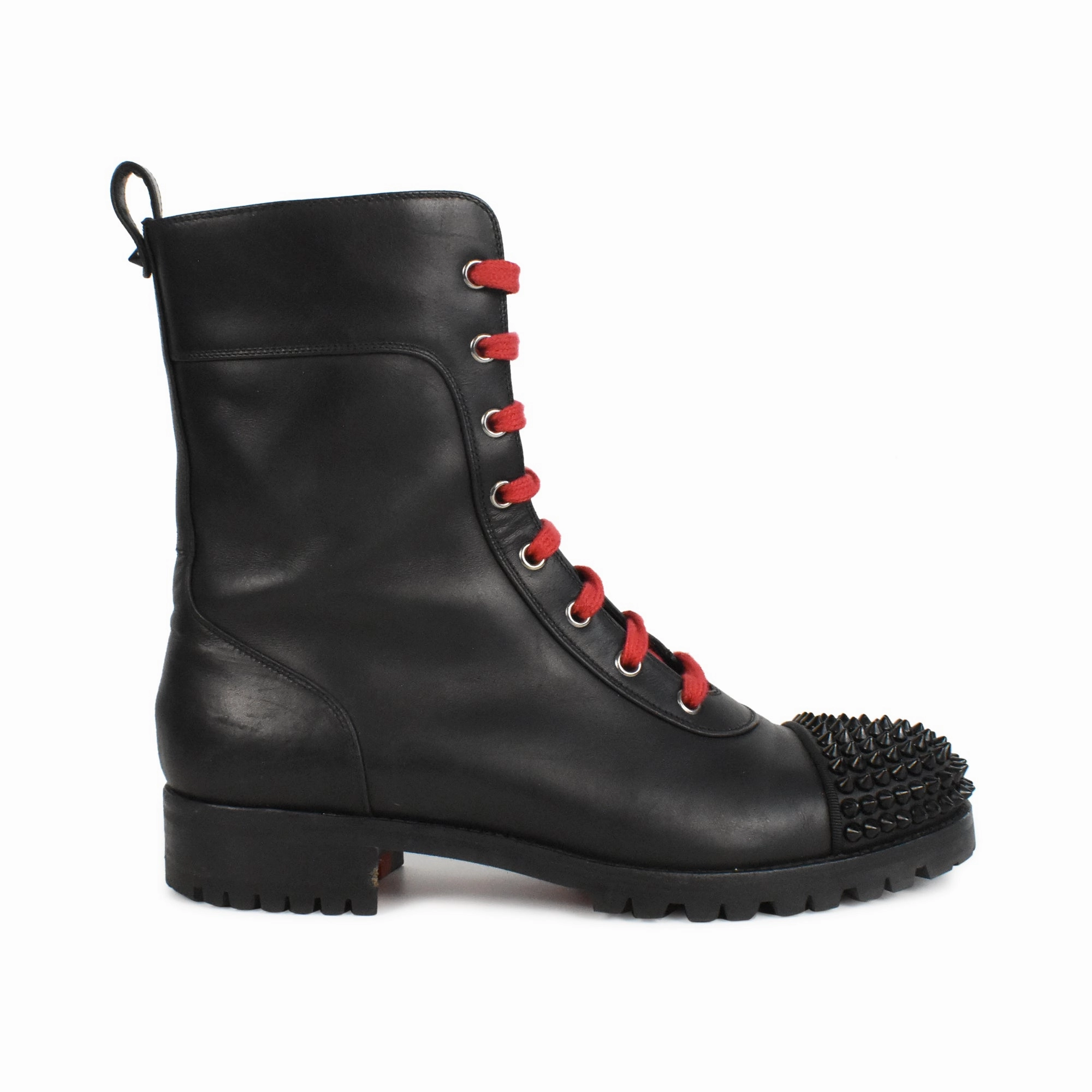 Stud Look Croc Look Christian Louboutin Combat Boots - Women's 39.5