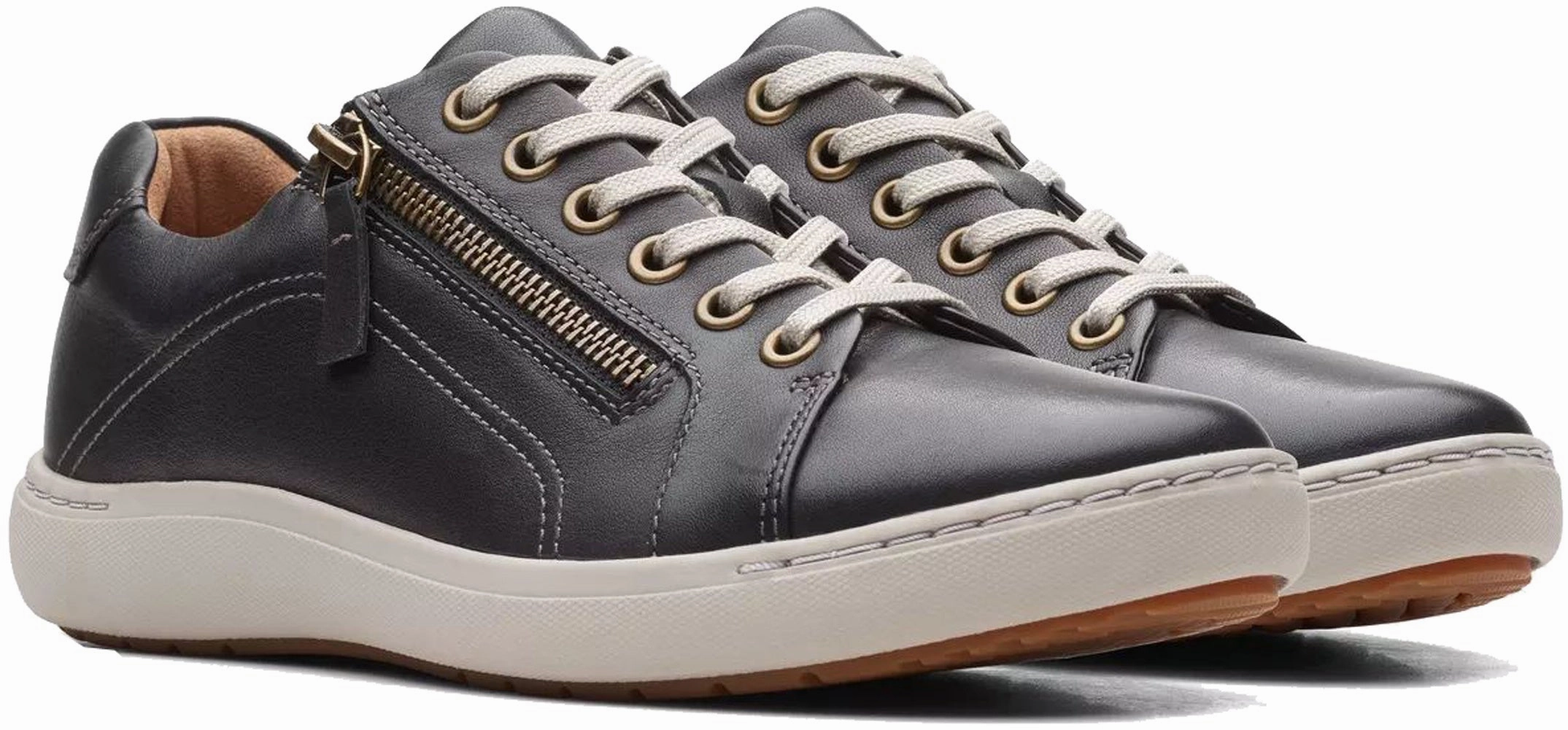 Clarks Women's Nalle Lace Sneaker running in an urban area shoes