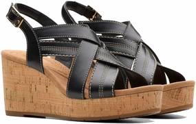 Clarks Women's Sabina Sling Wedge Sandal Warm Step Comfortable Yet Stylish