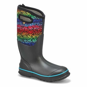 Cushioned Support Breathable Material Classic Rainbow Dots Black Multi