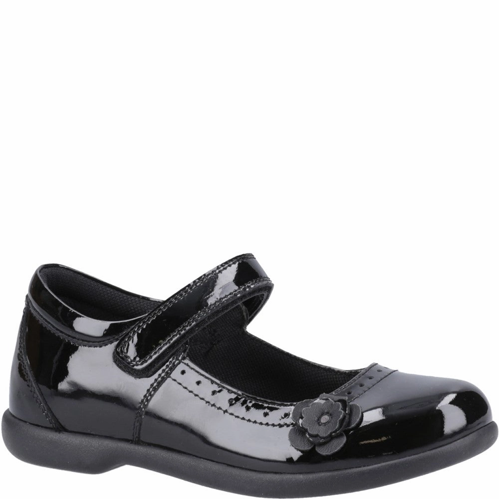 Light Pace Flexible Step Hush Puppies Bethany Patent Junior School Shoes