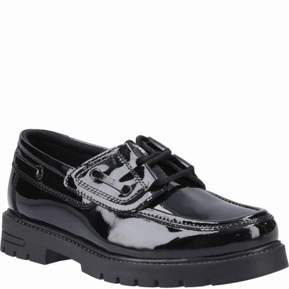 Hush Puppies Lucy Patent Junior School Shoes Fast Step