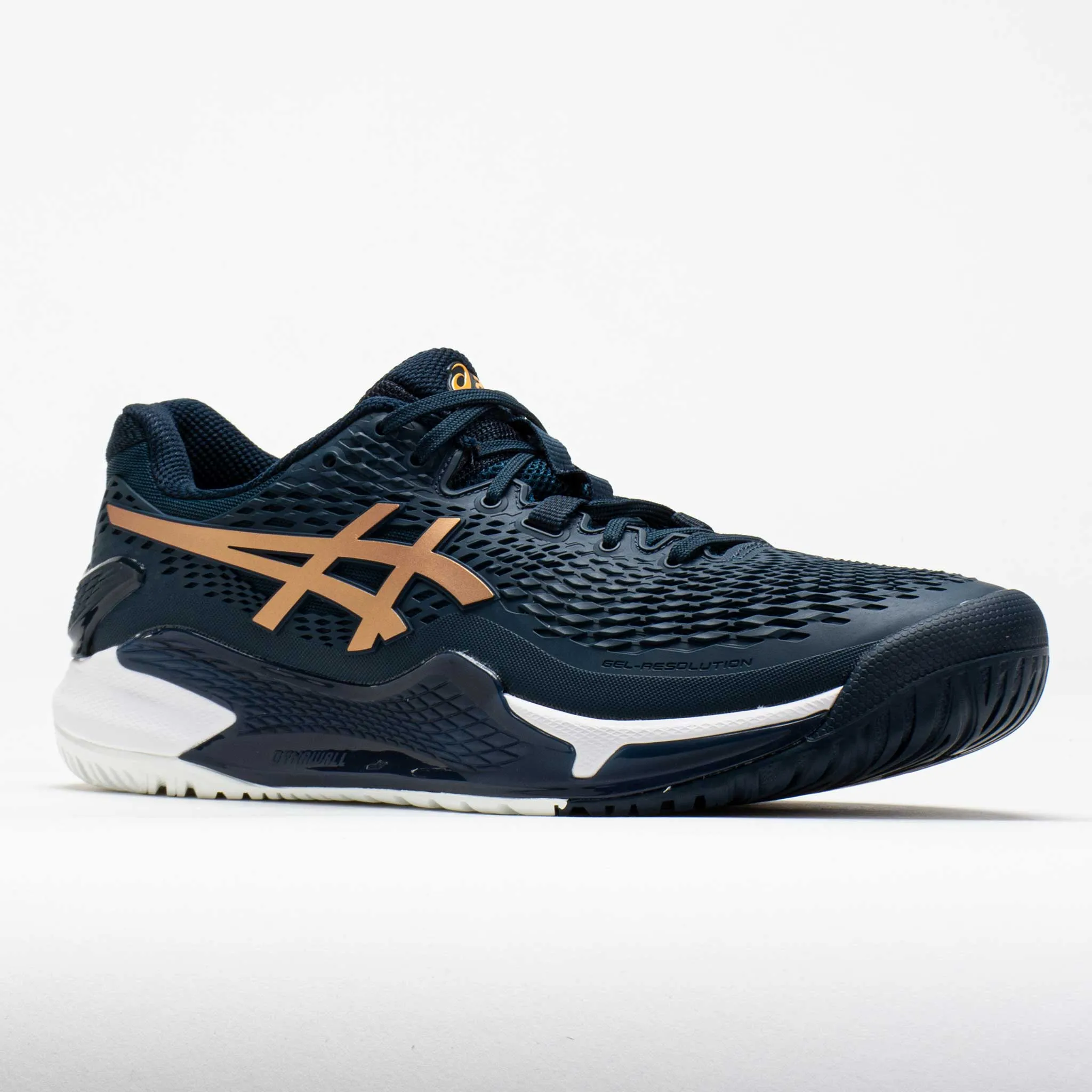 ASICS GEL-Resolution 9 Men's  French Blue/Pure Gold Ergonomic shoe design smooth - sole shoes