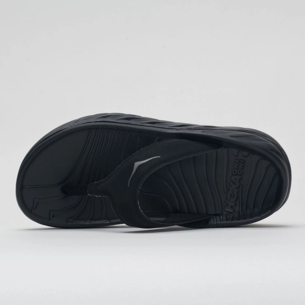 Hoka One One Ora Recovery Flip Women's  Black/Dark Gull Gray wide widths Shock Absorbing Plate