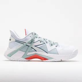 Diadora B.Icon 2 AG Women's  White/Surf Spray/Legion Blue running during a thunderstorm