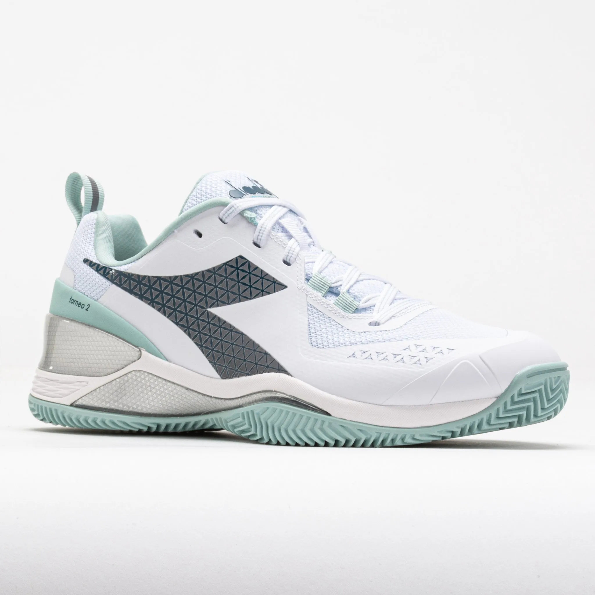 Diadora Blushield Torneo 2 Clay Women's  White/Legion Blue/Surf Spray Snow - Resistant reflective - design shoes