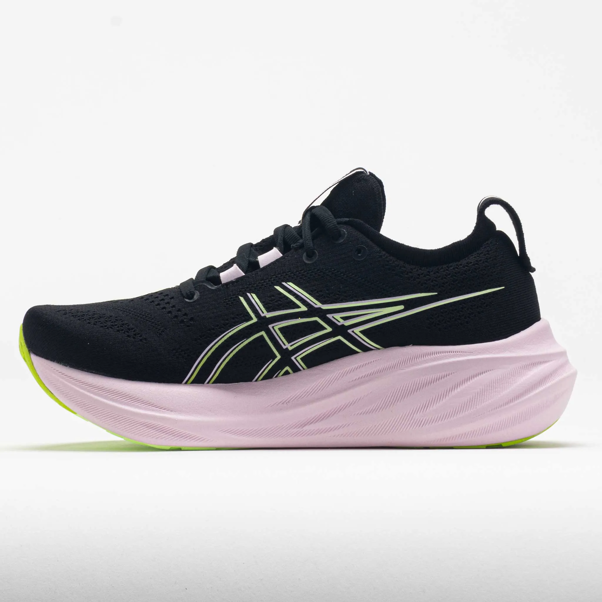 solid - colored shoes ASICS GEL-Nimbus 26 Women's  Black/Neon Lime