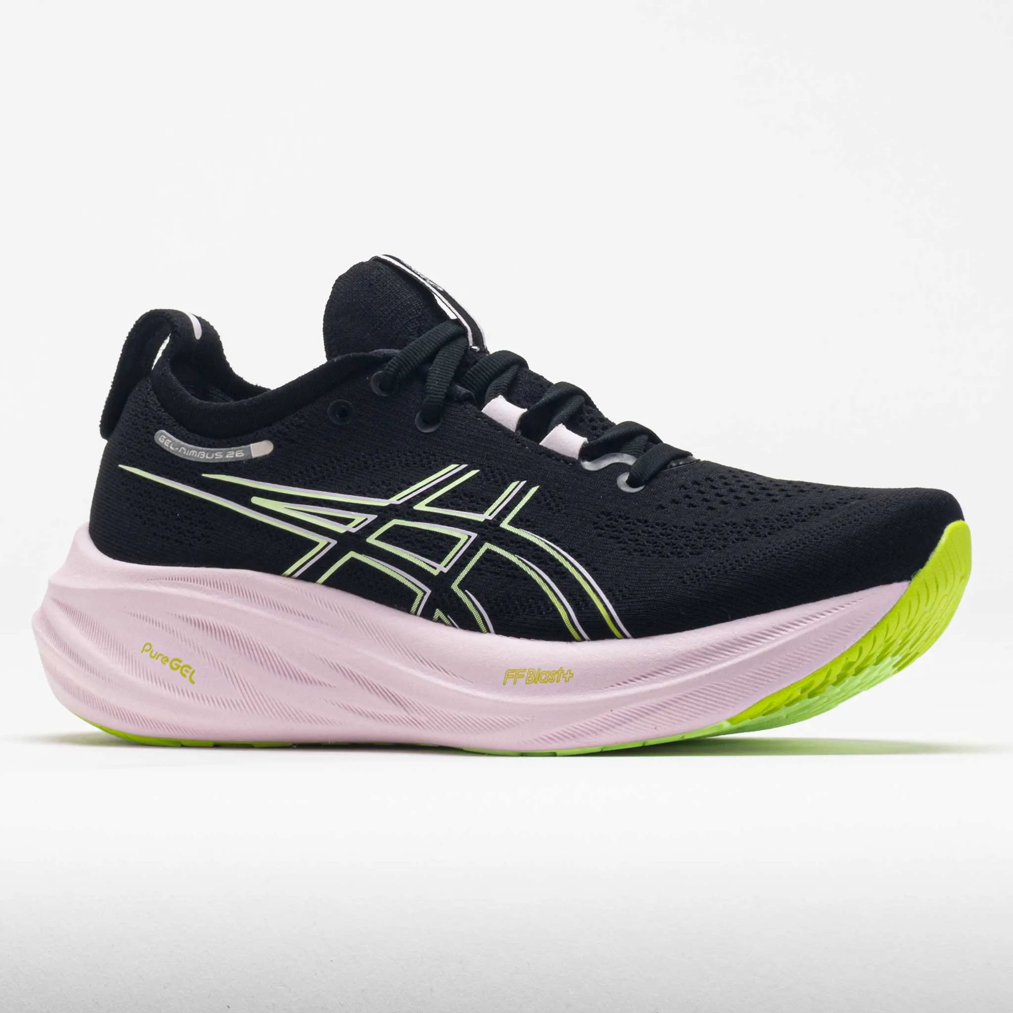 Motivation - boosting ventilated design shoes ASICS GEL-Nimbus 26 Women's  Black/Neon Lime