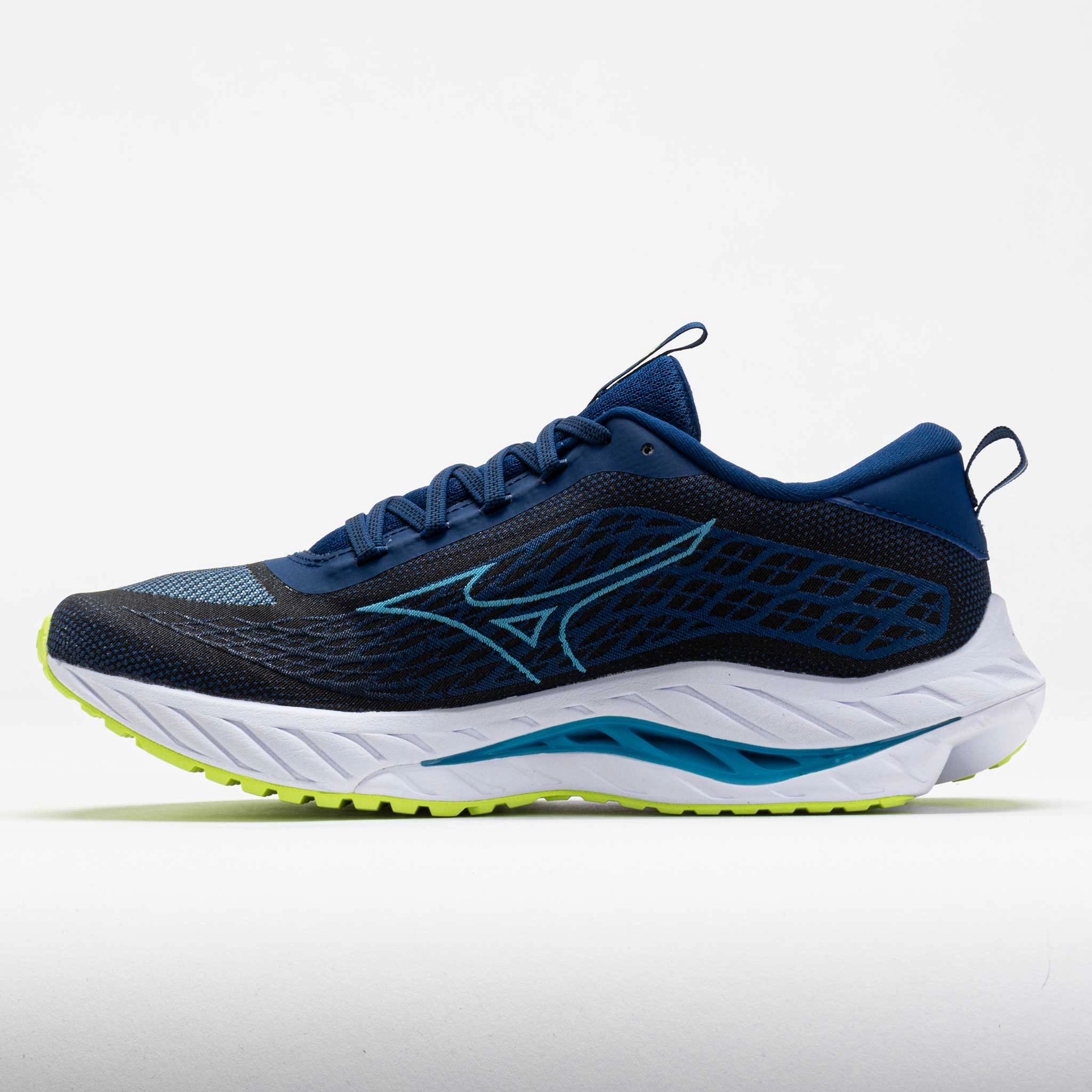 running in a subway station area shoes Mizuno Wave Inspire 20 Men's  Navy Peony/Swim Cap