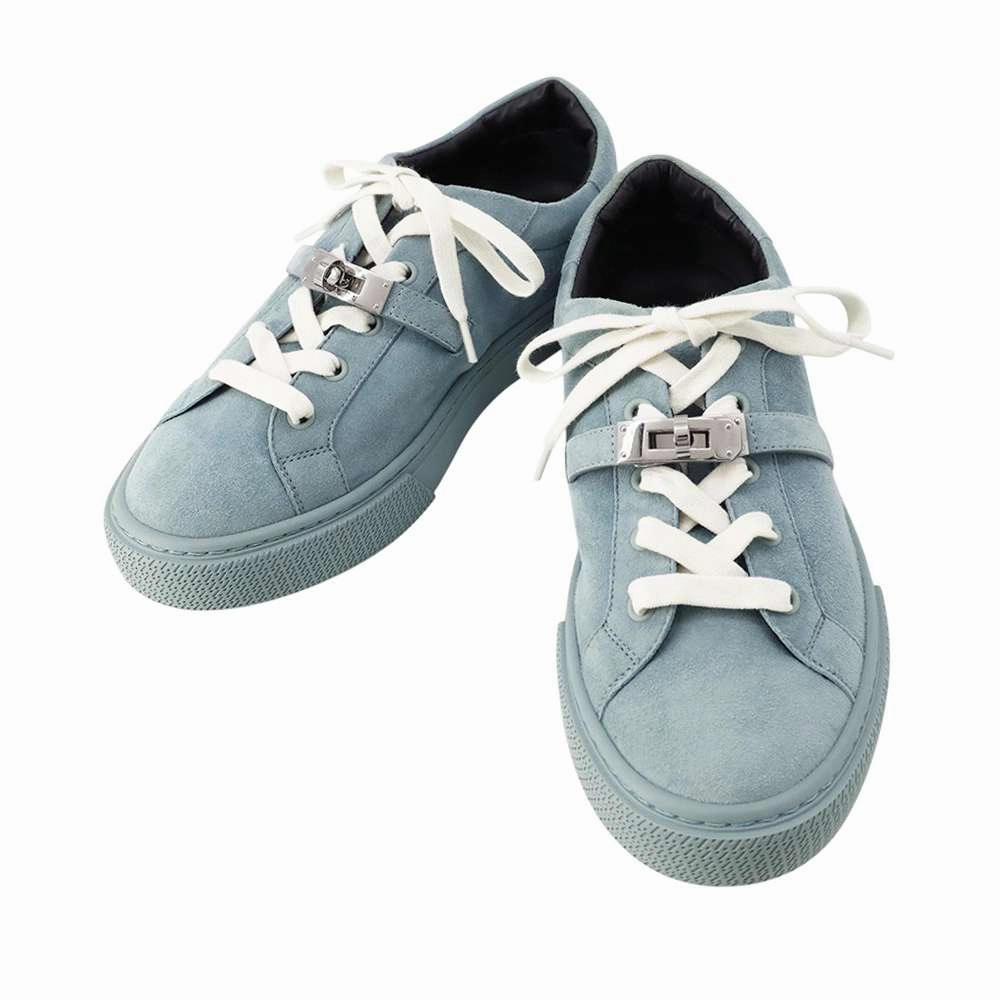 HERMES Sneakers Day Blue suede Size 38 Lightweight Cushion Eco conscious
