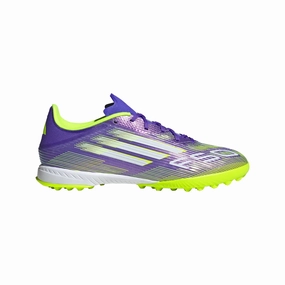 adidas F50 League TF Turf Soccer Shoes - Ftwr Purple/ Core Black/Lucid Lemon Lateral Control