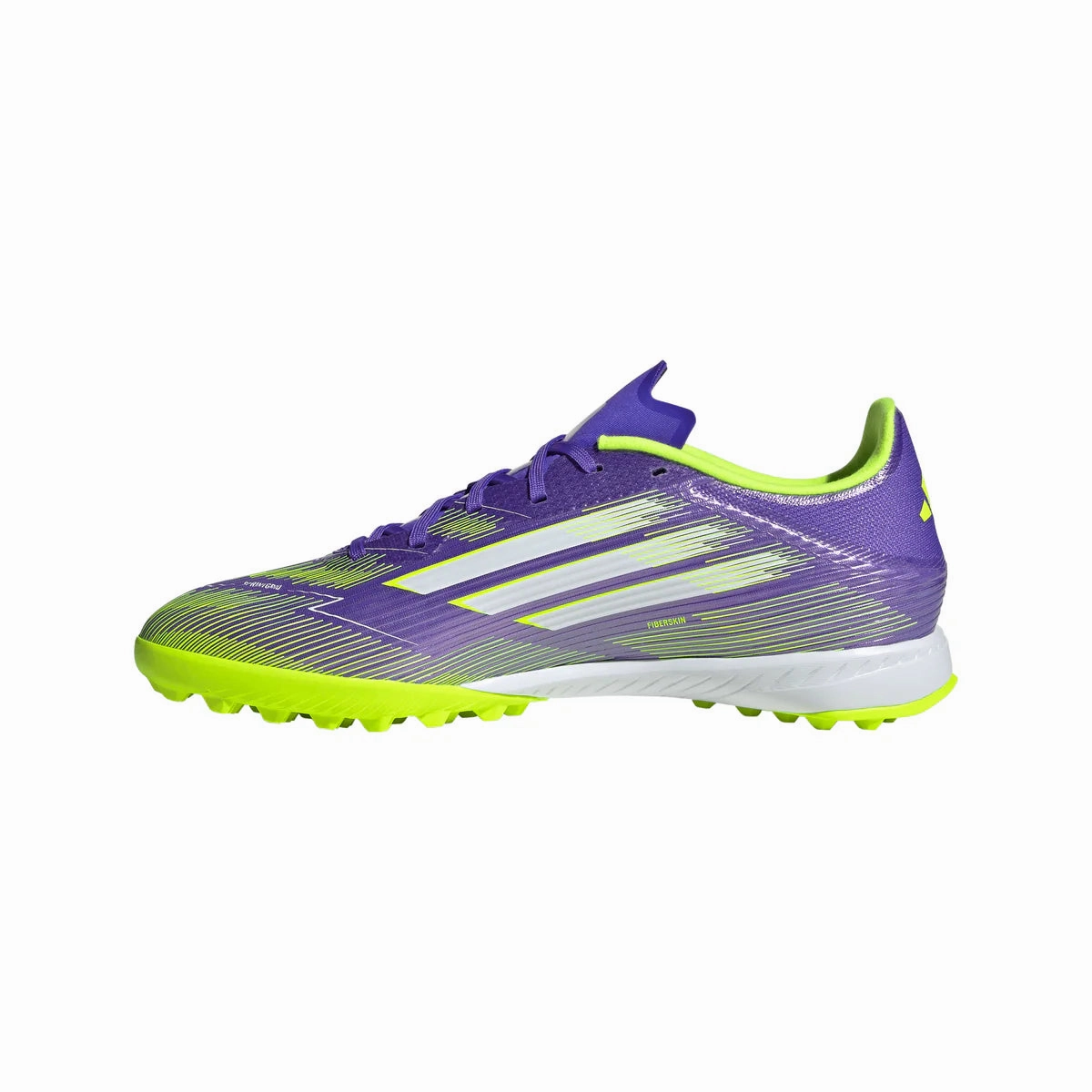 Hard Ground adidas F50 League TF Turf Soccer Shoes - Ftwr Purple/ Core Black/Lucid Lemon
