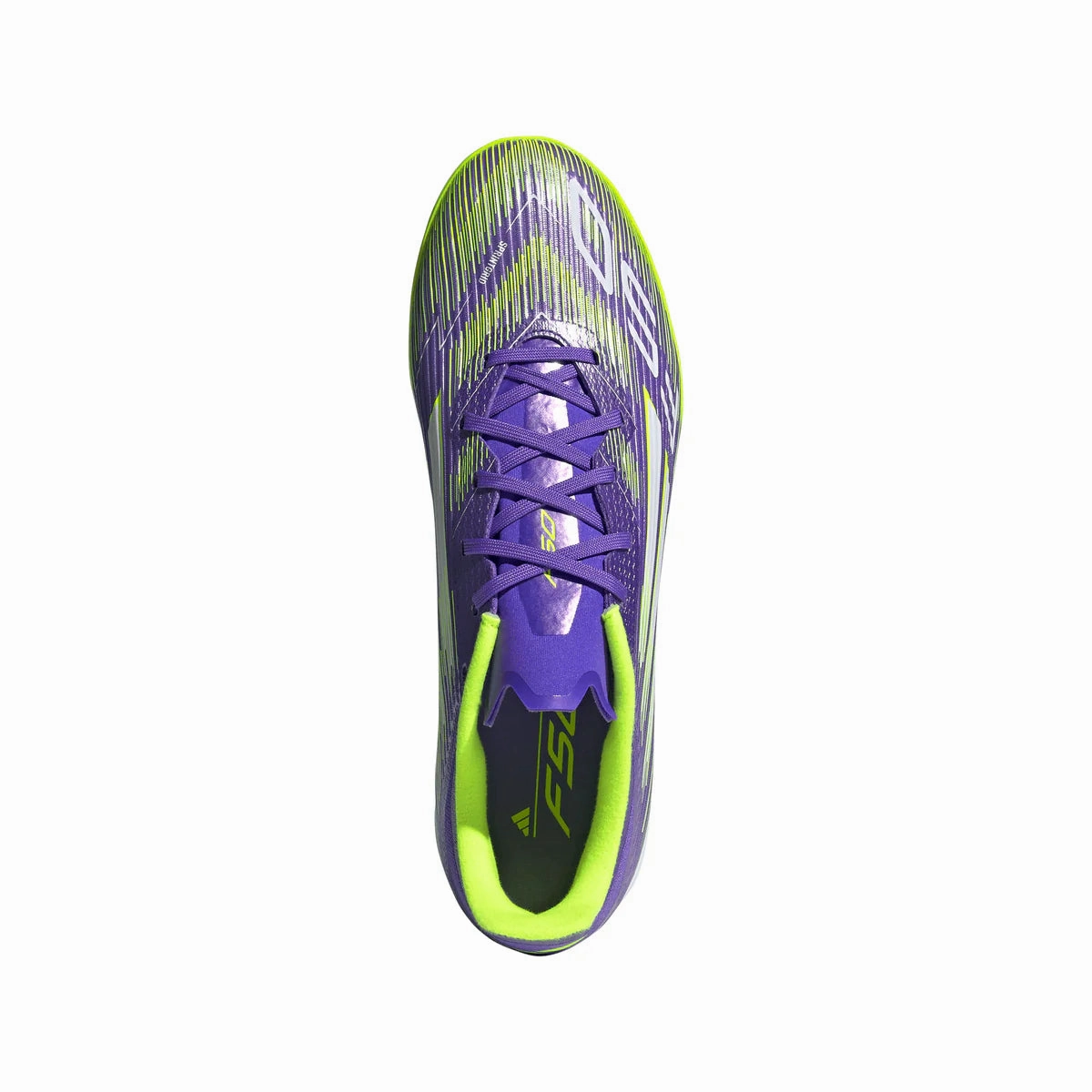 Power Moves 3D Texture adidas F50 League TF Turf Soccer Shoes - Ftwr Purple/ Core Black/Lucid Lemon