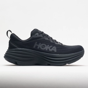 HOKA Bondi 8 Men's  Black/Black responsive midsole shoes night - running shoes