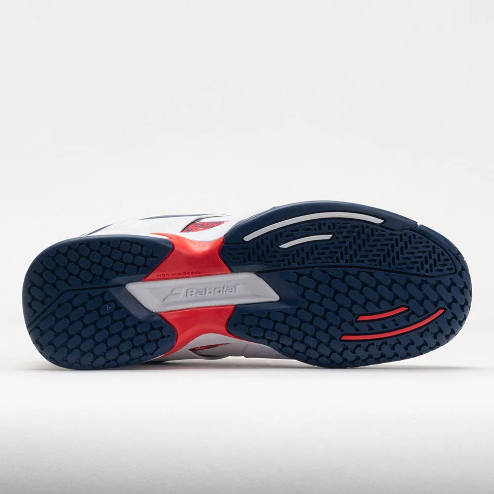 Babolat Propulse Junior  White/Estate Blue strap - trimmed - design shoes high - tech