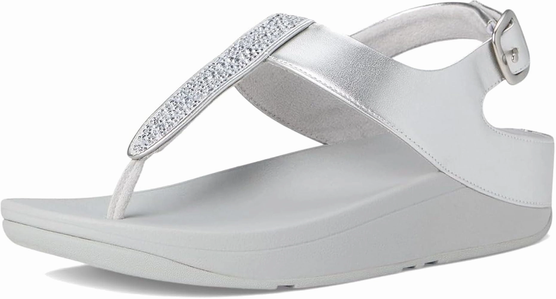 Beaded Flexible Motion FitFlop Women's Fino Crystal-Mix T-Strap Sandals