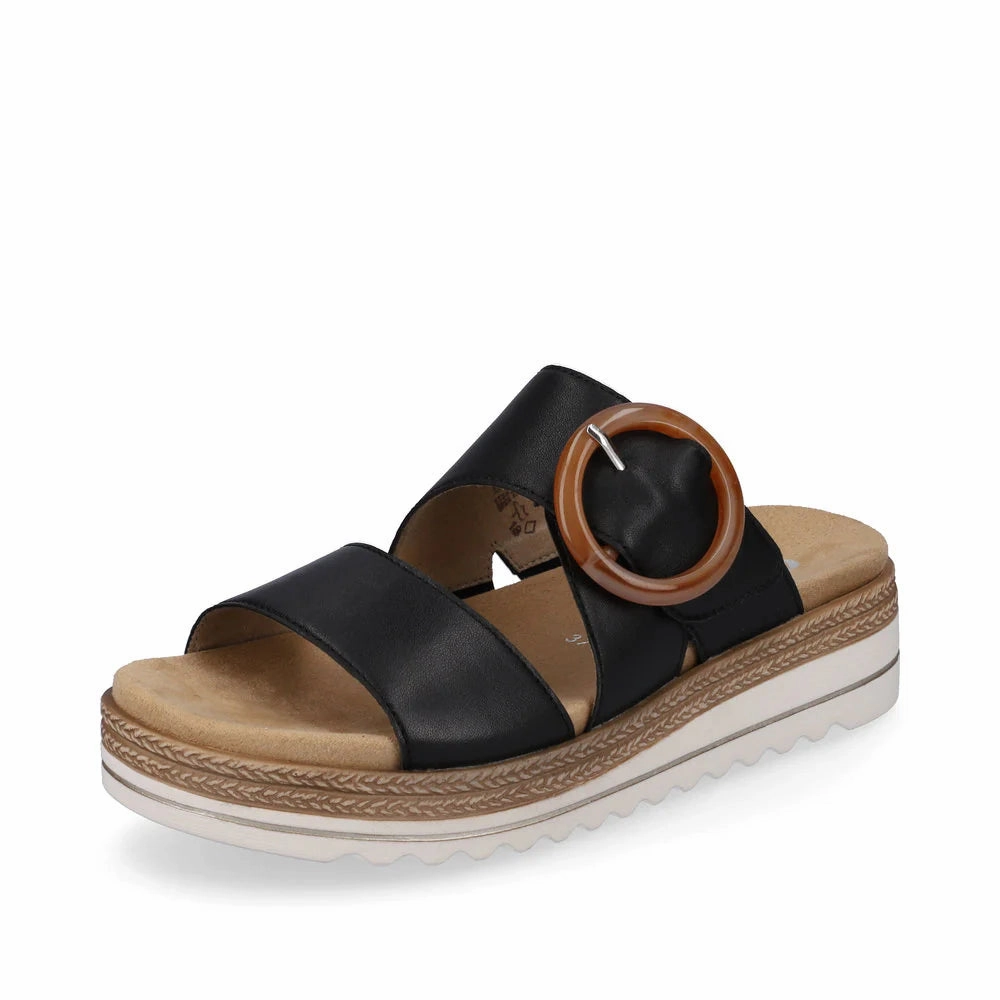 D0Q51-00 Black Velcro Fashion Sandals Loose Fit