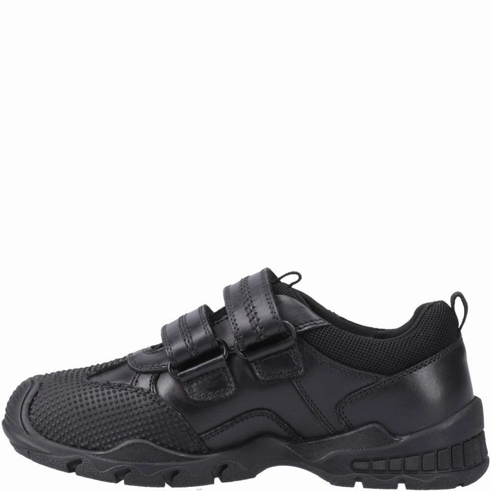 Hush Puppies Tristen Touch Fastening Senior School Shoes morning jog Dirt Guard