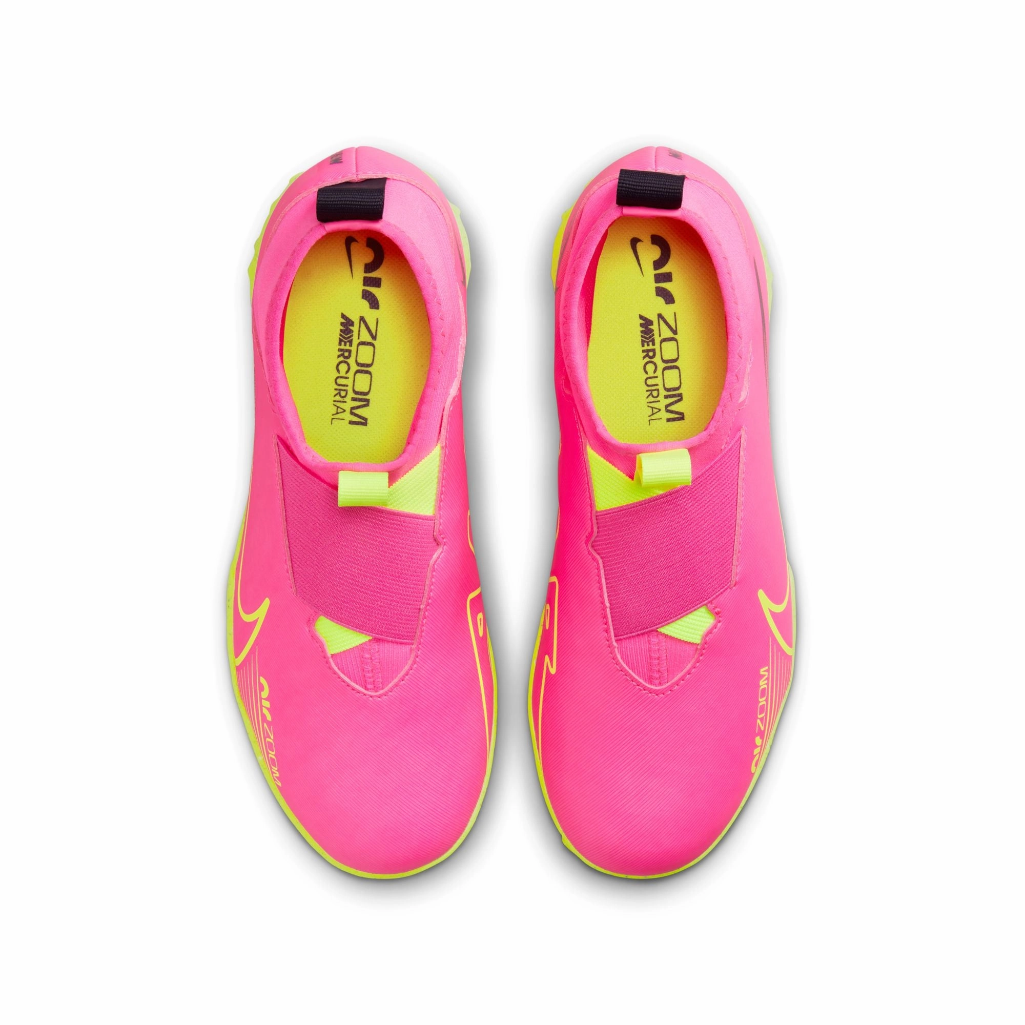 Nike Junior Zoom Superfly 9 Academy Turf Cleats - Pink Blast/ Volt Gridiron Fast Motion