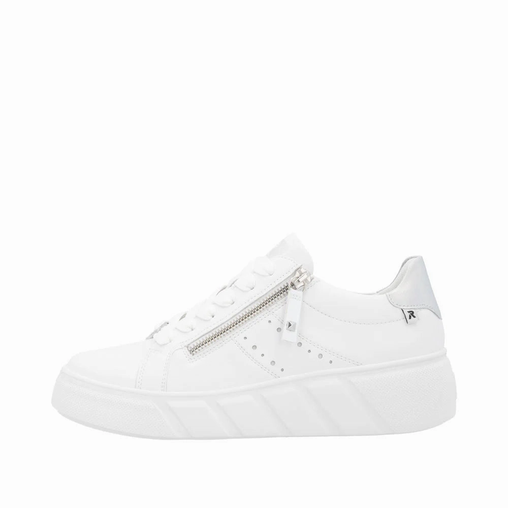 Easy Slip-On W2605-80 White Sneaker Lace/Zip