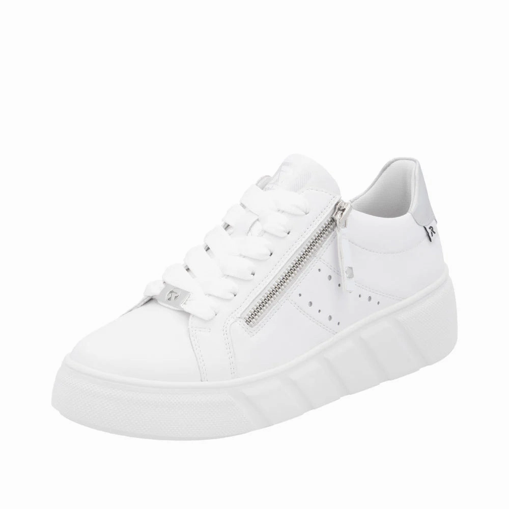 W2605-80 White Sneaker Lace/Zip All Daywear Easy Outfit