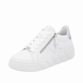 W2605-80 White Sneaker Lace/Zip Style focused