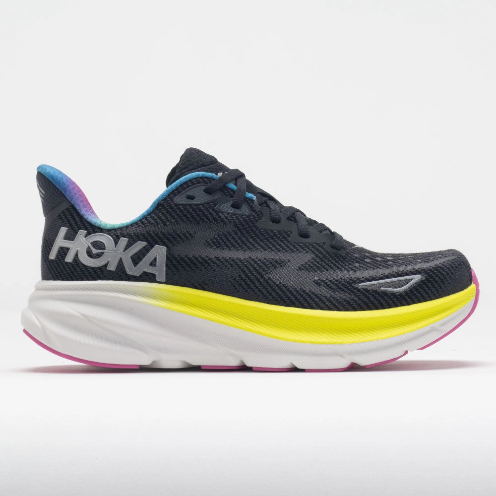 HOKA Clifton 9 Men's  Black/All Aboard humid - weather shoes