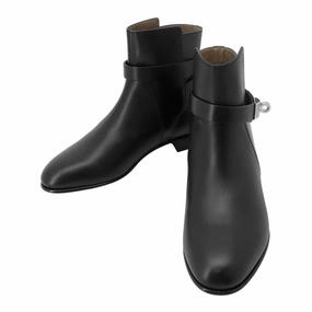 Cushion Collar Comfortable compression HERMES Short boots ??Neo?? BlackH162133Z Leather Size 34