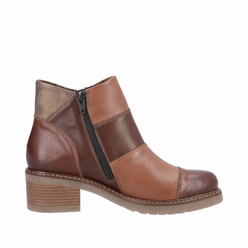 D1A75-24 Chestnut Multi Ankle Zip Eco Friendly