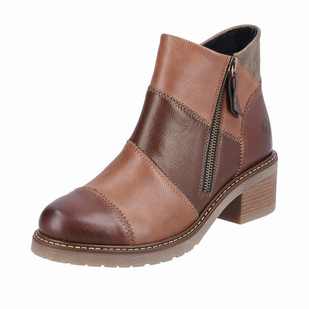 D1A75-24 Chestnut Multi Ankle Zip No Pressure Clean Silhouette