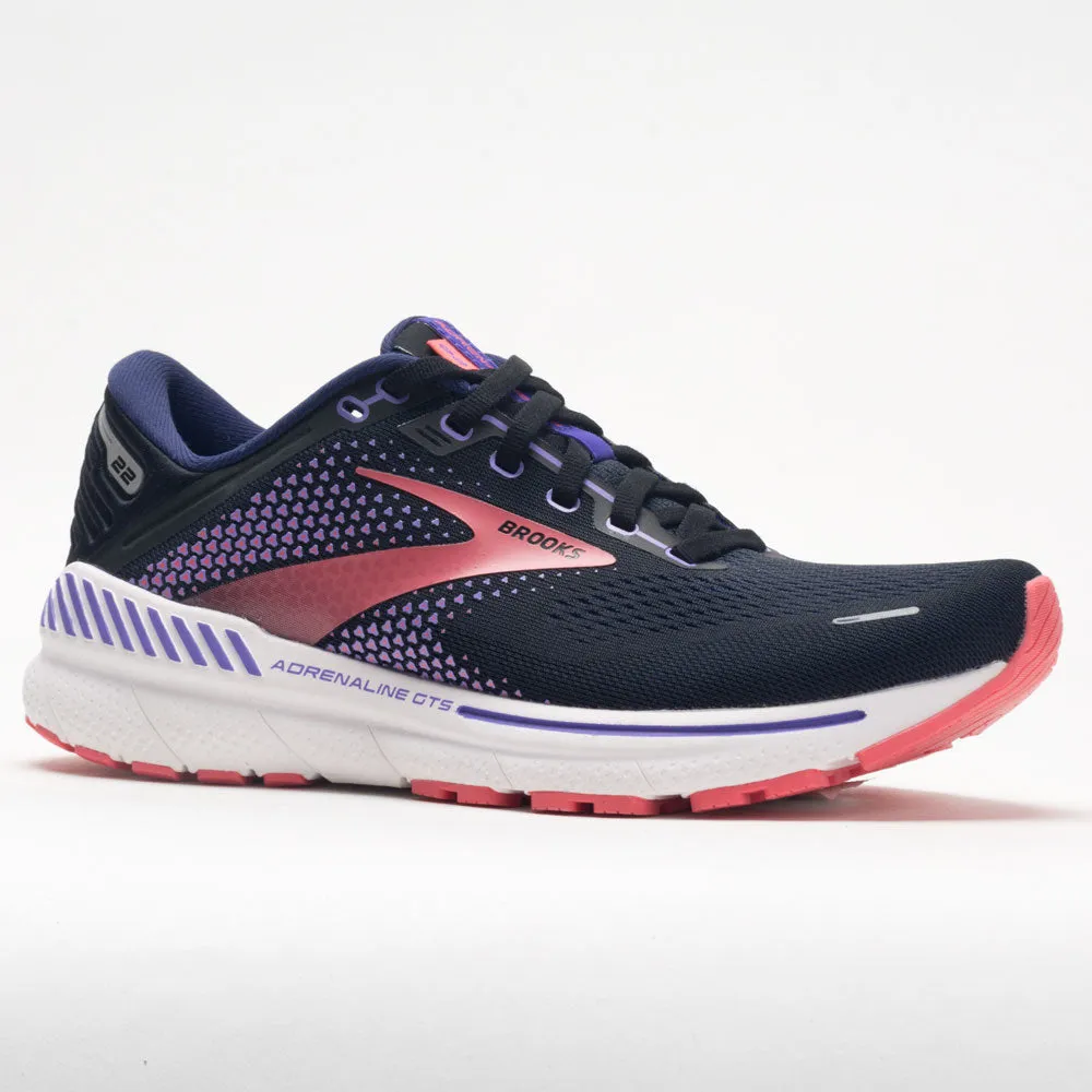Brooks Adrenaline GTS 22 Women's  Black/Purple/Coral hot - climate running shoes OdorResistant