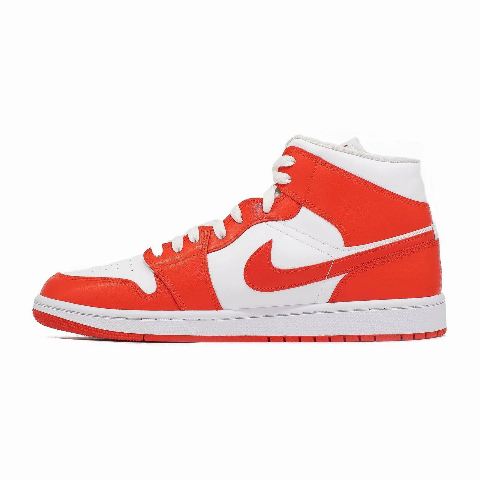Women's Air Jordan 1 Mid, Habanero Red Athletic Performance Foot Arch Fit