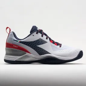 Diadora Blushield Torneo 2 Clay Men's  White/Corsair/Fiery Red PUResilience Trail grip