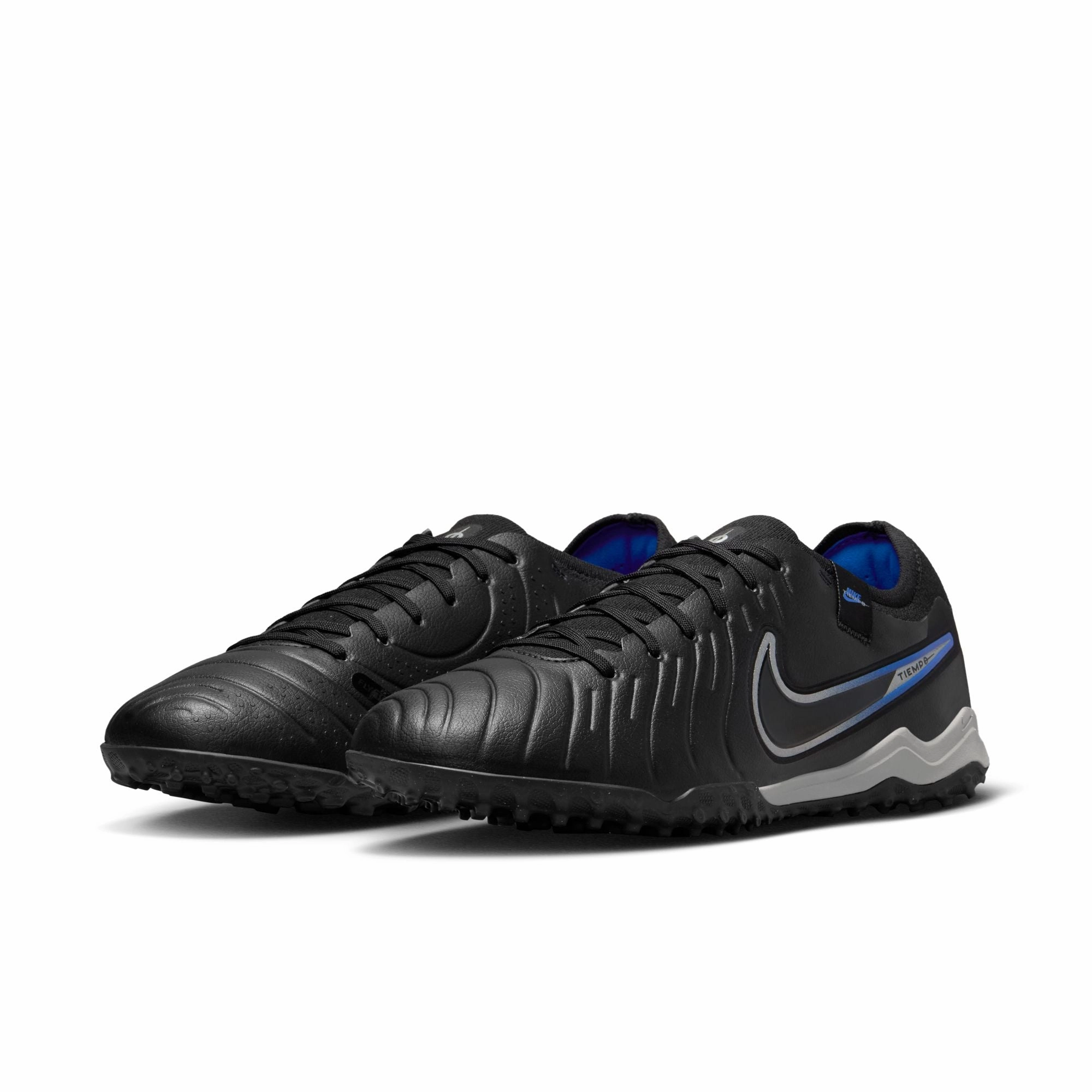 Nike React Legend 10 Pro TF Turf Soccer Shoe - Black/ Chrome - Hyper Royal Grip Control Dry Feel