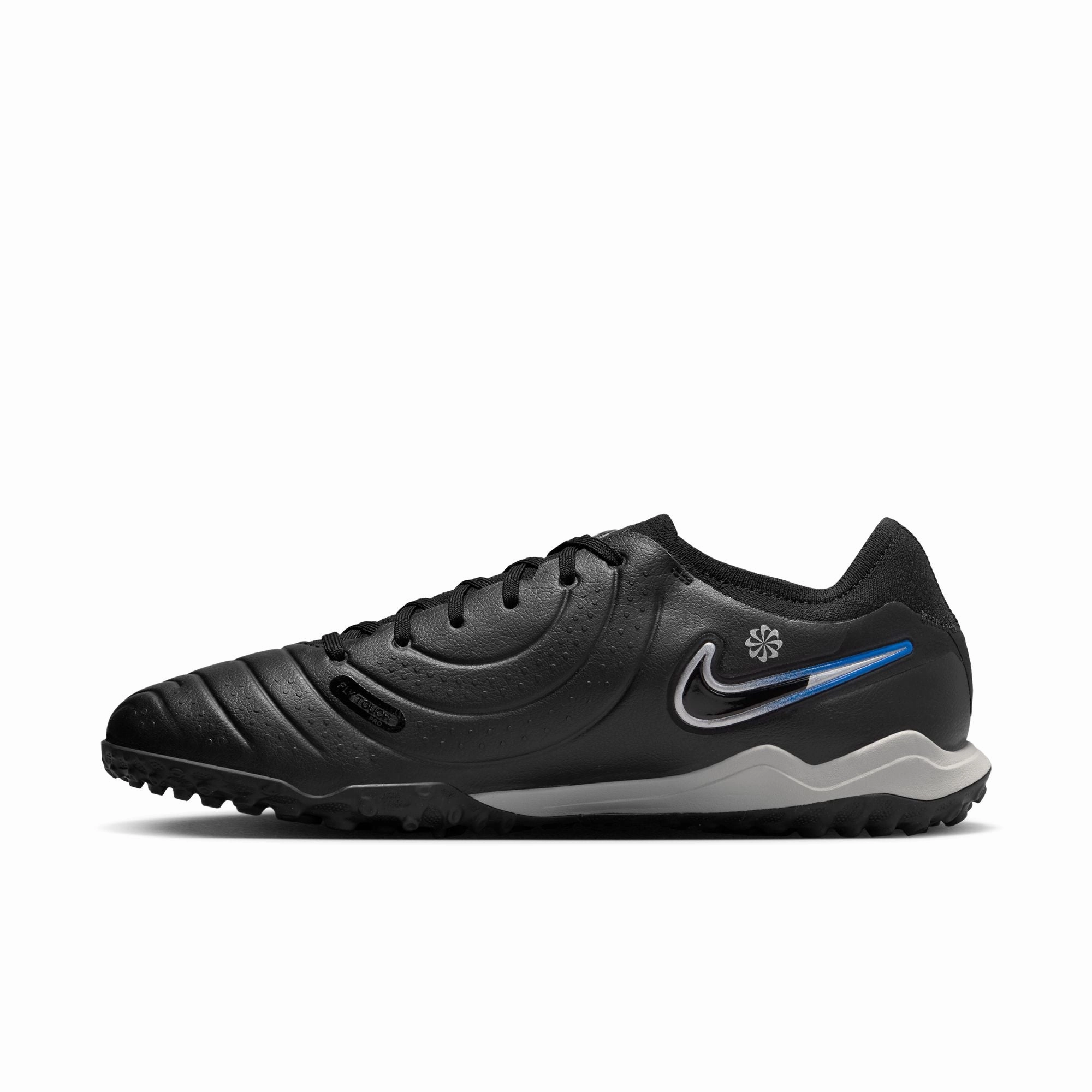 Injury prevention Nike React Legend 10 Pro TF Turf Soccer Shoe - Black/ Chrome - Hyper Royal