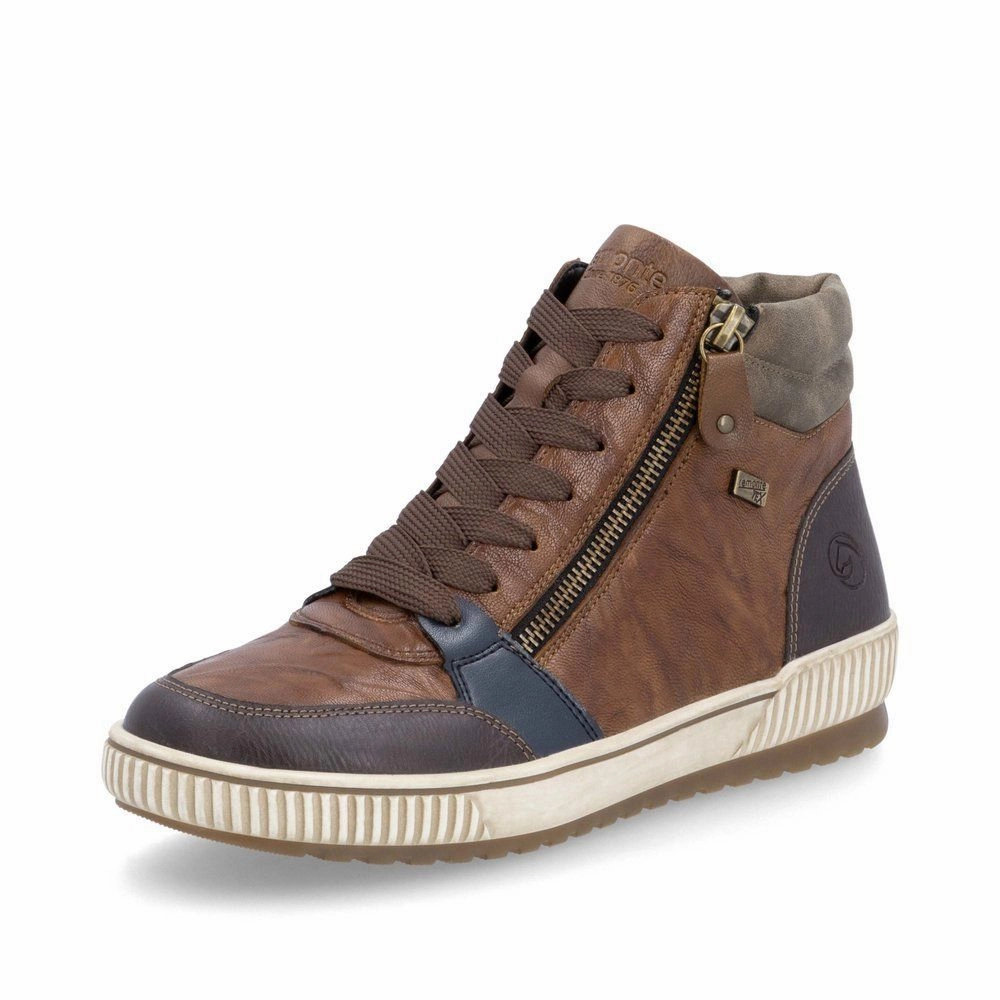 D0778-22 Ankle Lace/Zip RTex Brown Multi Transit Wear