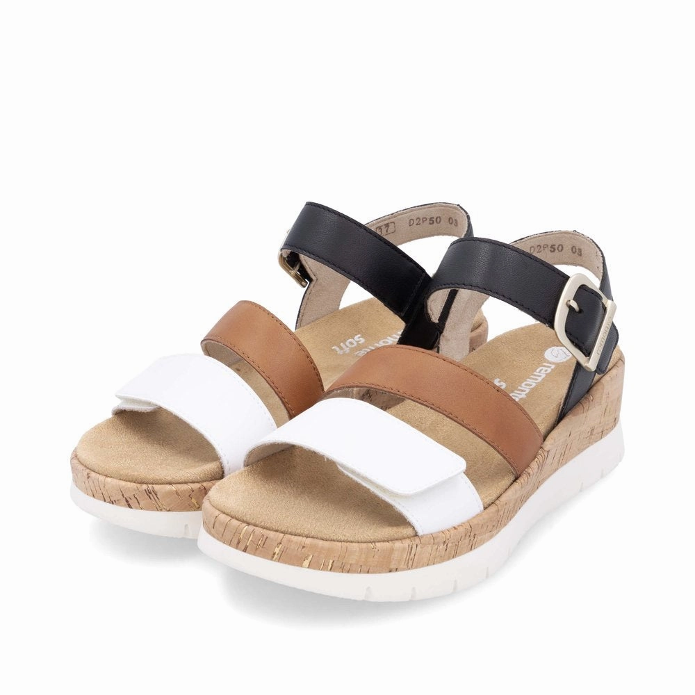 skin friendly studded D2P50-03 White Multi Velcro Three Strap