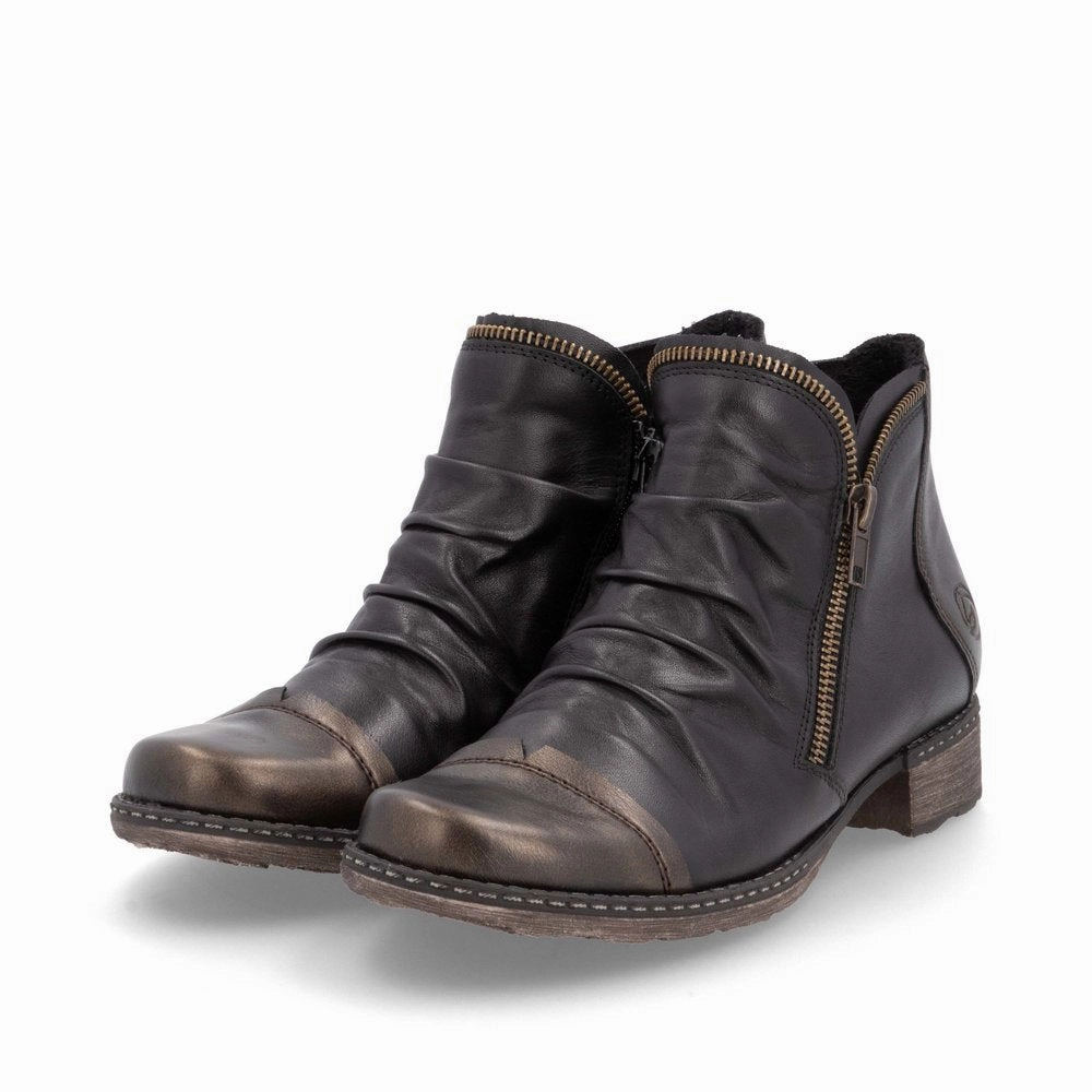 D4380-03 Ankle Side Zip Black Fleece Lined Steel Toe