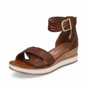 D6458-24 Brown Wedge Cross Strap Fashionable And Functional