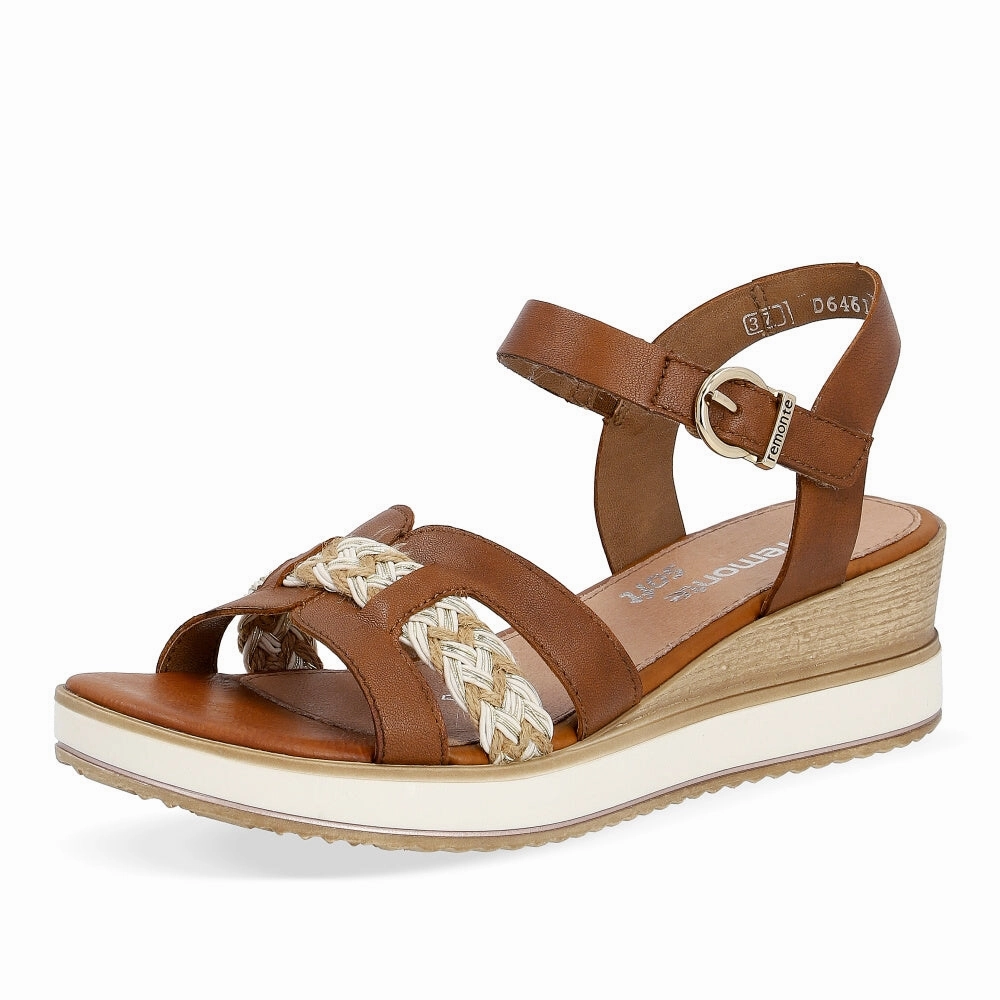 Breath Arch Leather D6461-24 Velcro Braid Strap Brown Multi