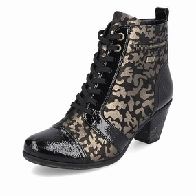 Street Style Deep Grooves D8797-90 Ankle Heel RTex Black Leopard