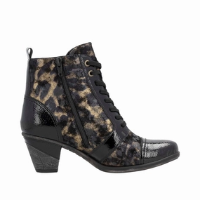 Built For Adventure D8797-91 Ankle Heel RTex Black Leopard Multi