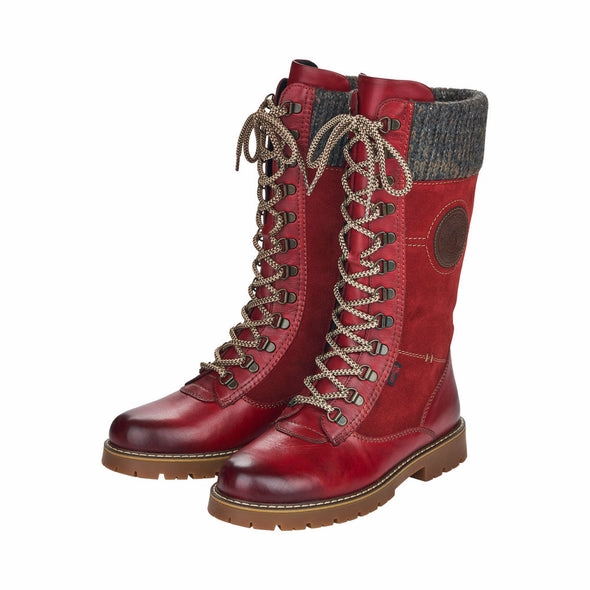 Heat   Resistant Weekend Trek D9375-35 Red Tall Lace Knit Cuff RTex