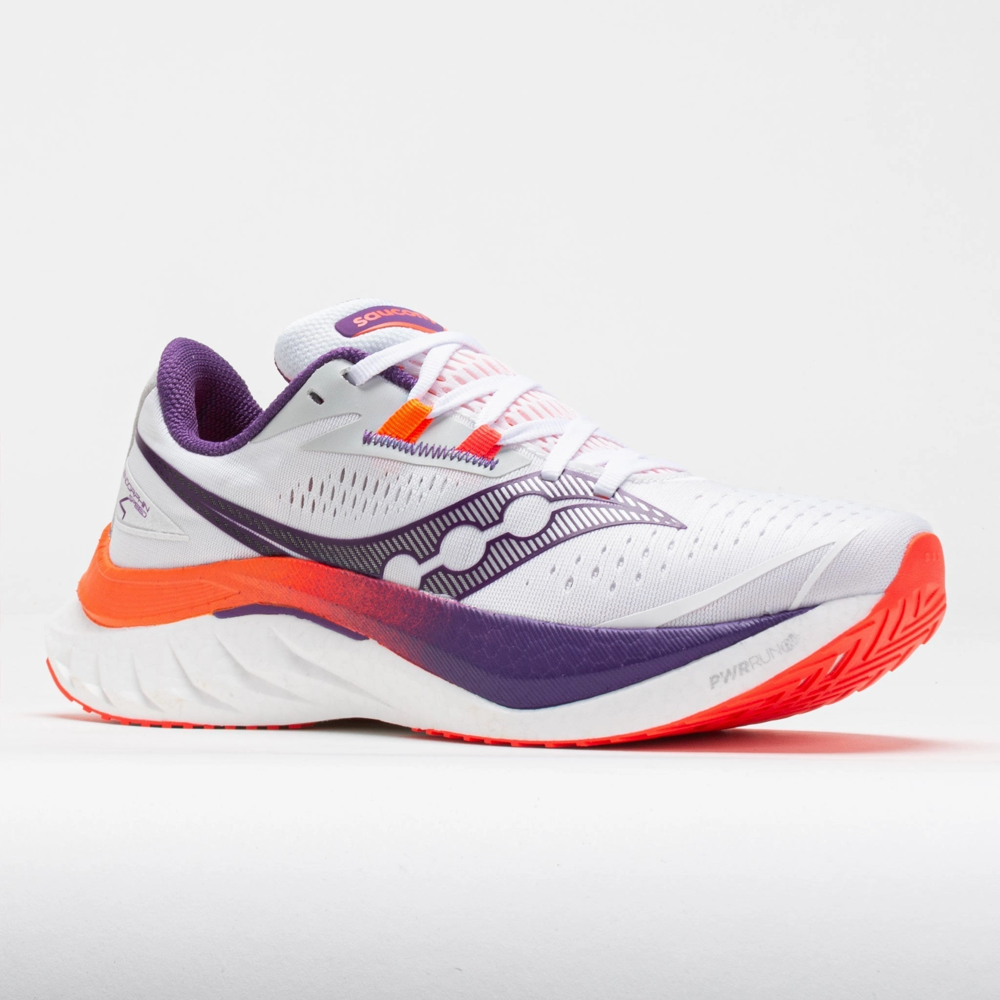 stable platform shoes mesh upper breathability Saucony Endorphin Speed 4 Women's  White/Violet