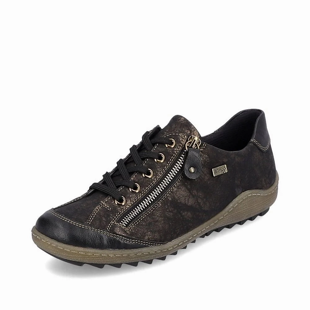 Soft Step R1402-07 Black Lace Side Zip RTex