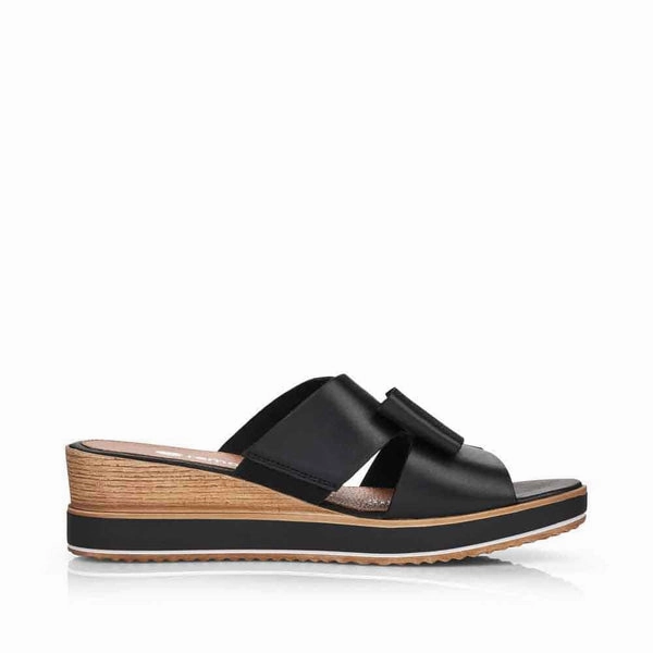 D6456-00 Black Wedge Slide Street Trend Soft Touch