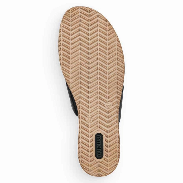 D6456-00 Black Wedge Slide Beach-ready Footwear Comfortable Flats