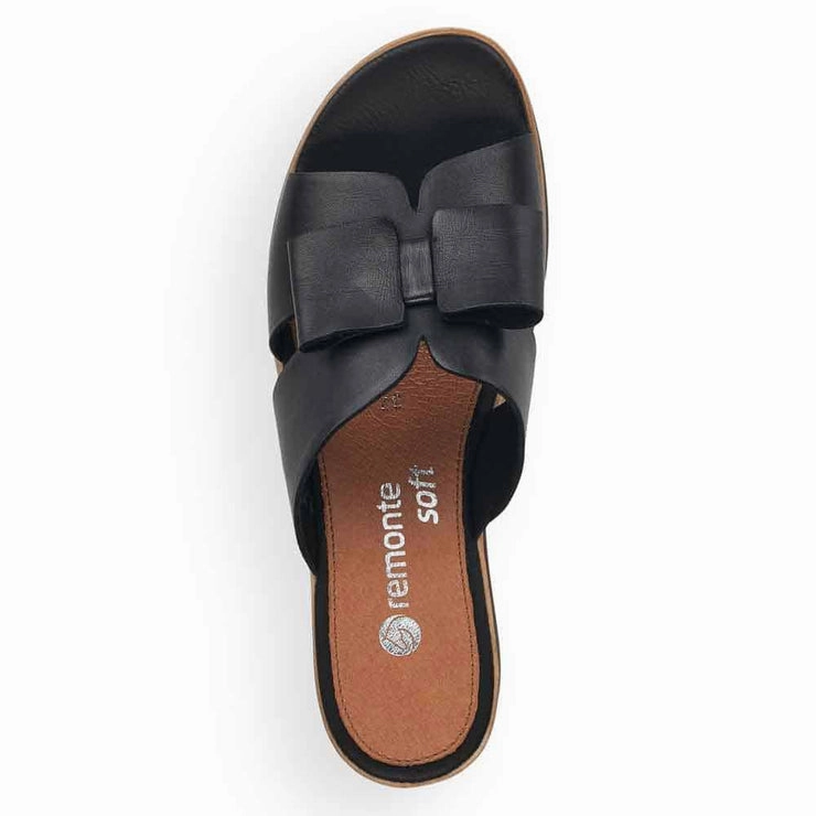 D6456-00 Black Wedge Slide Comfortable Casual Shoes Minimalist Design